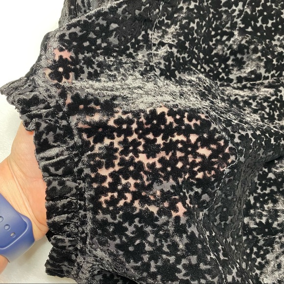 NWOT Aqua Flocked Floral Tiered Dress w/ ruffled neckline 
Size S - Picture 12 of 16